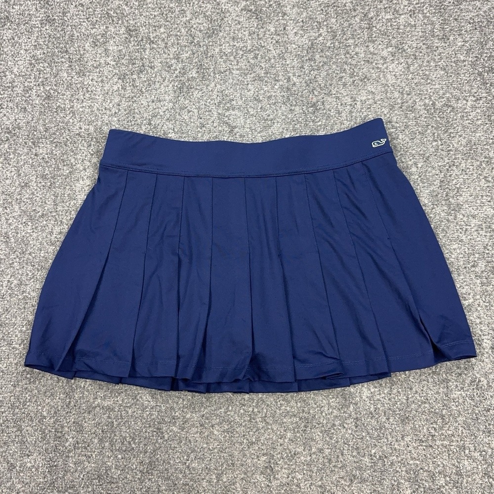 Vineyard Vines Skort Womens L Blue Performance Pleated Lined Golf Athletic